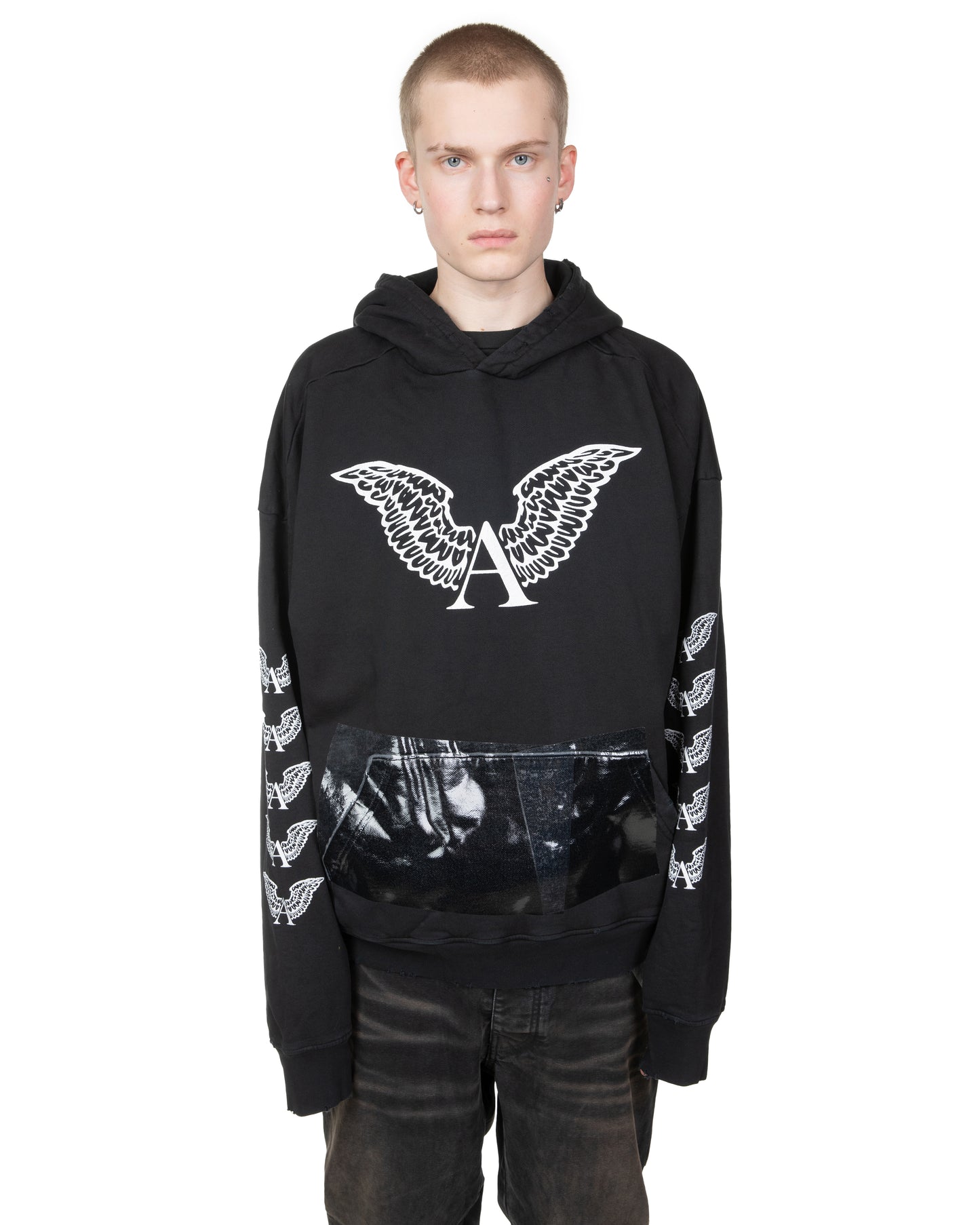 Melt Lock Logo Hoodie: Vintage Black