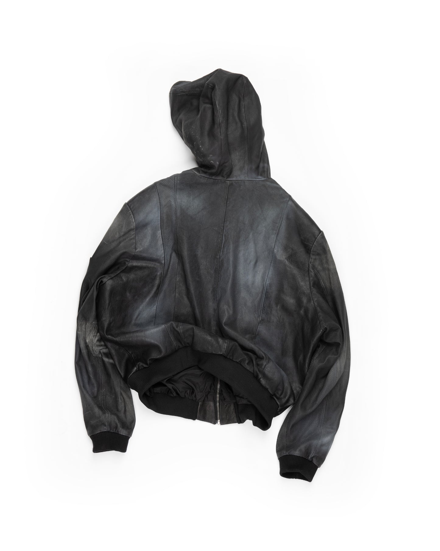 Paneled Leather Bomber