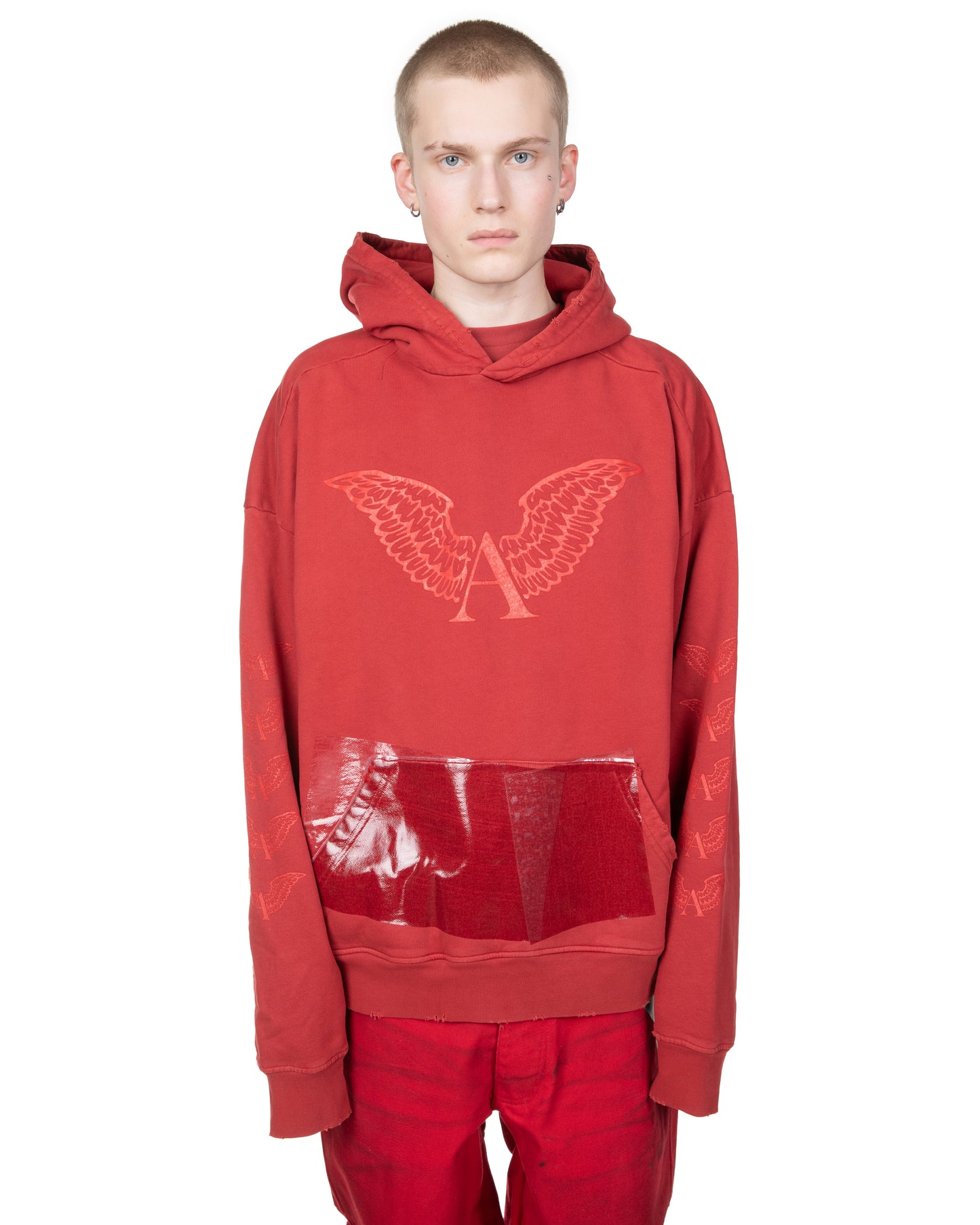 Melt Lock Logo Hoodie: Vintage Red