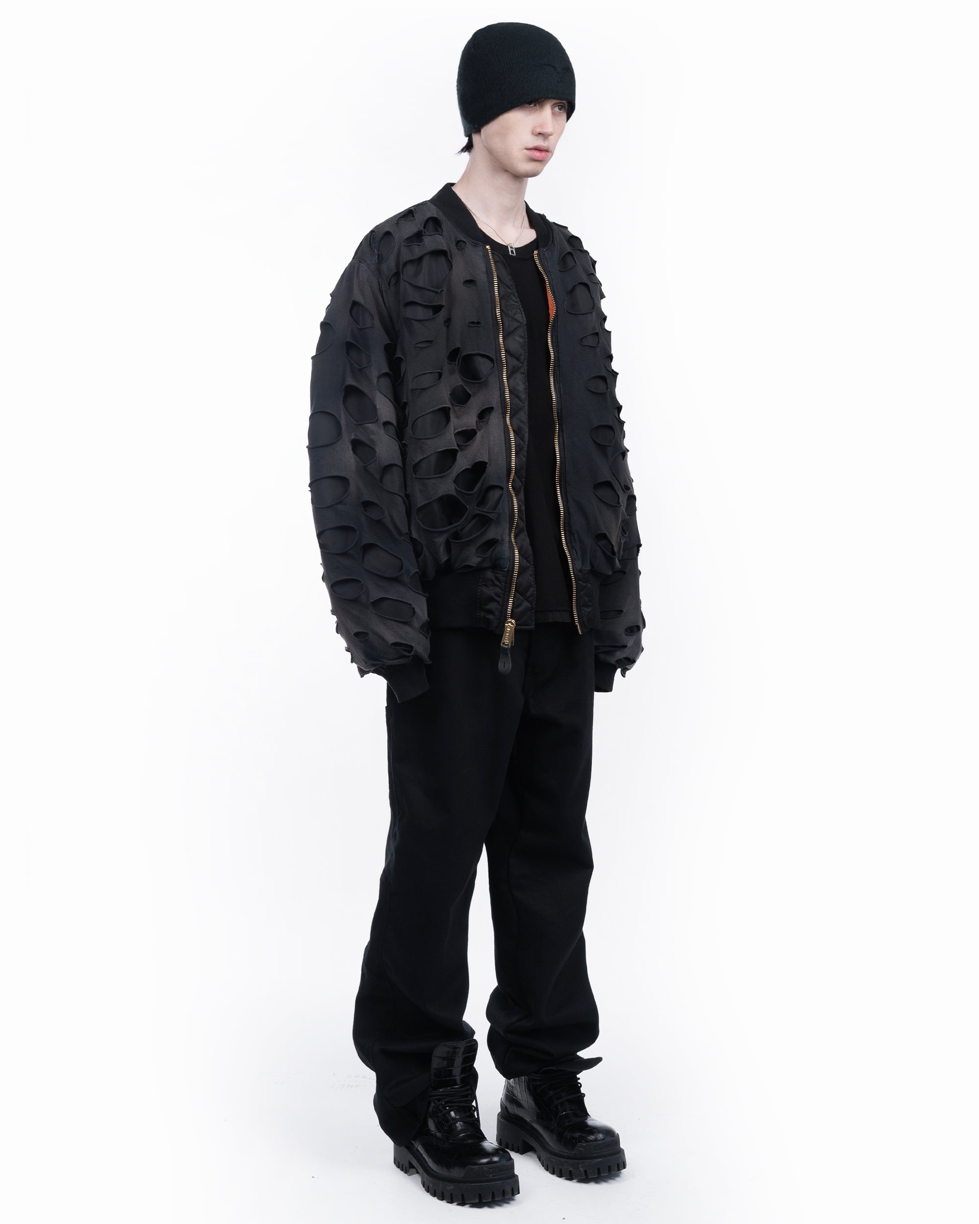 Double Layer Bomber: Vintage Black