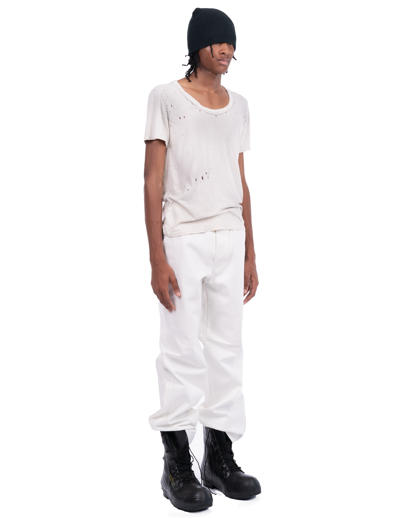 White dirty Wash T-shirt