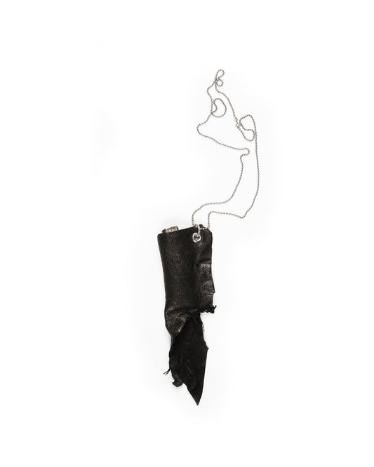 Lighter Holder Necklace: Black Leather Collaboration With Ant/Anti