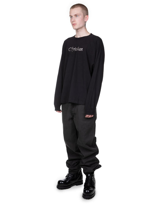 Christian Long Sleeve T-shirt: Vintage Black