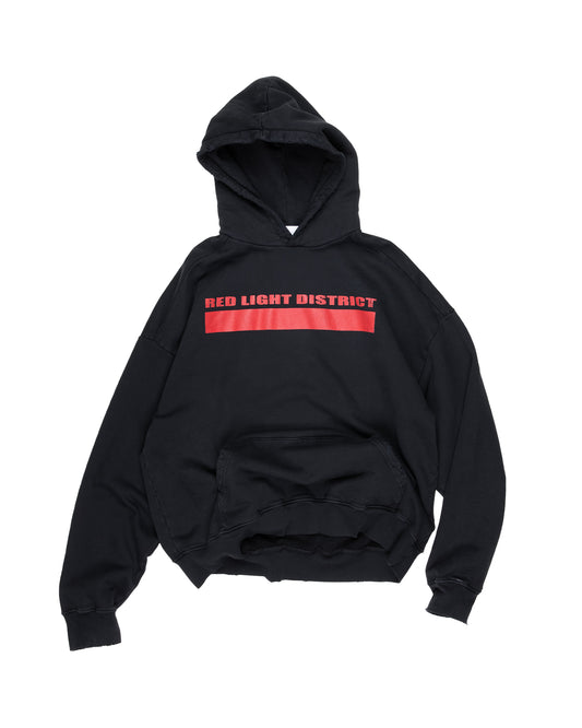 Red Light District Hoodie: Washed Black