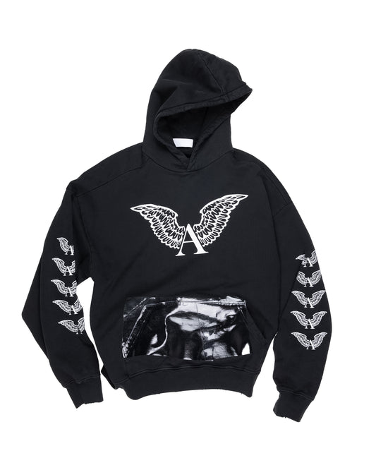 Melt Lock Logo Hoodie: Vintage Black