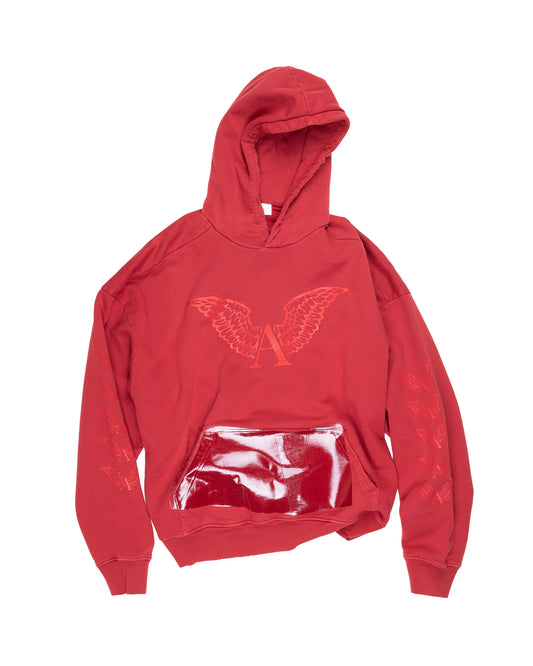 Melt Lock Logo Hoodie: Vintage Red