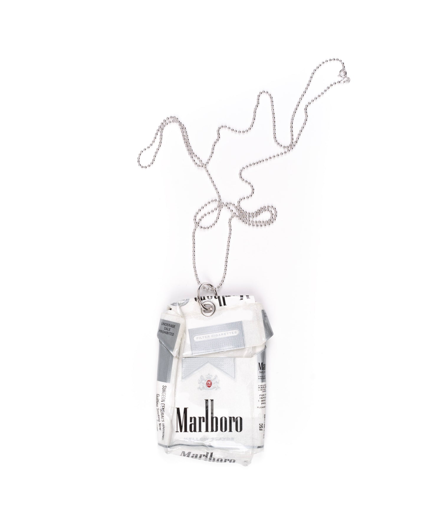 Coated Cigarette Necklace: American Silver 01