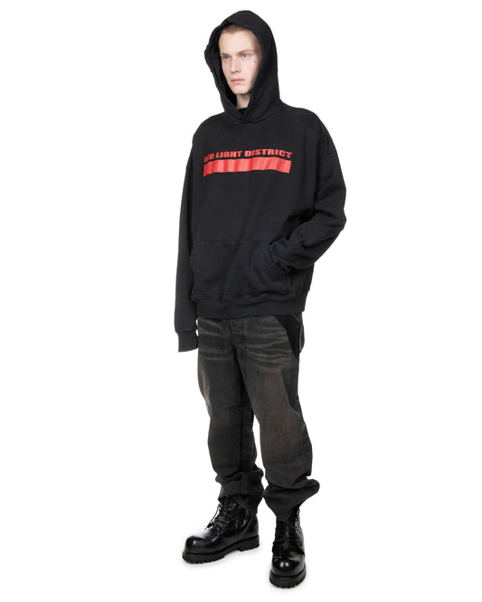 Red Light District Hoodie: Washed Black