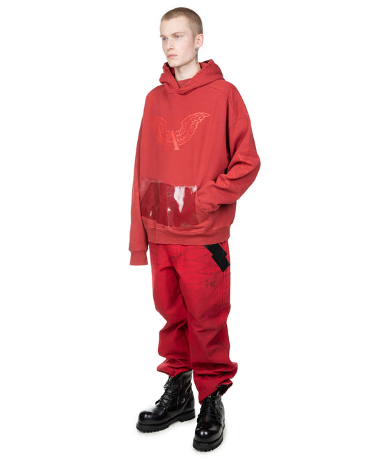 Melt Lock Logo Hoodie: Vintage Red