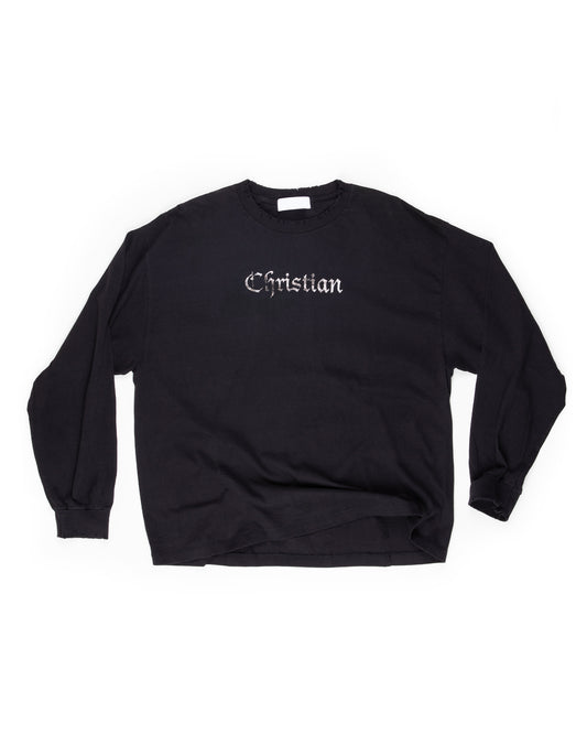 Christian Long Sleeve T-shirt: Vintage Black